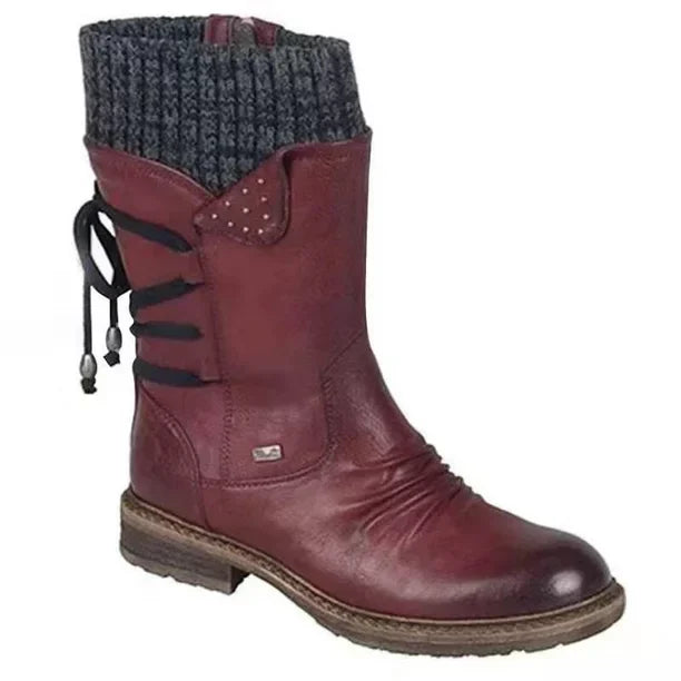 Women's Winter Boot | Knit Cuff & Lace-Up Shaft | Rugged Traction Sole | Adjustable Fit
