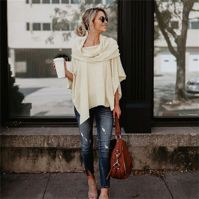 Women’s Draped Wrap Top | Long Sleeves & Relaxed Fit | High-Quality Fabric | Comfortable Casual Wear