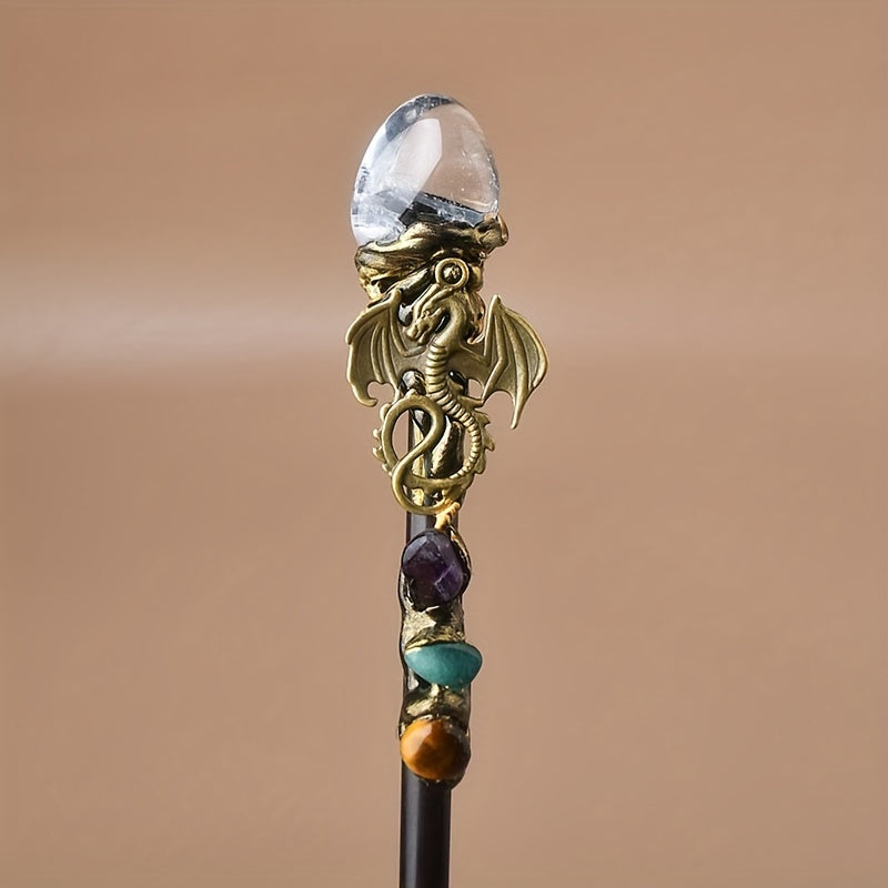 Handcrafted Crystal Witch Wand Halloween Costume Accessory