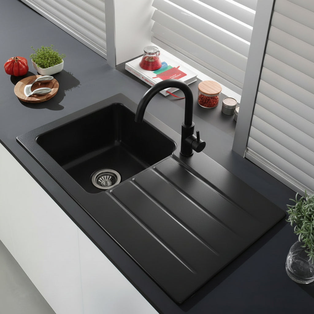 Elegance 50 Ceramic Sink with Sleek Chrome Finish