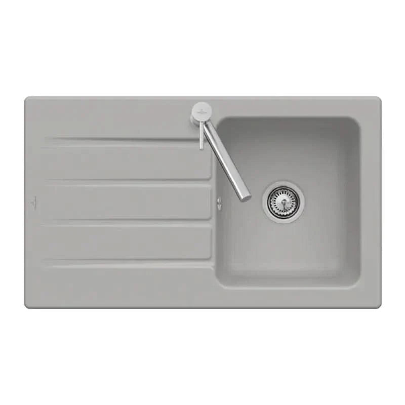 Sophisticated 50 Ceramic Sink in Tranquil Stone Gray
