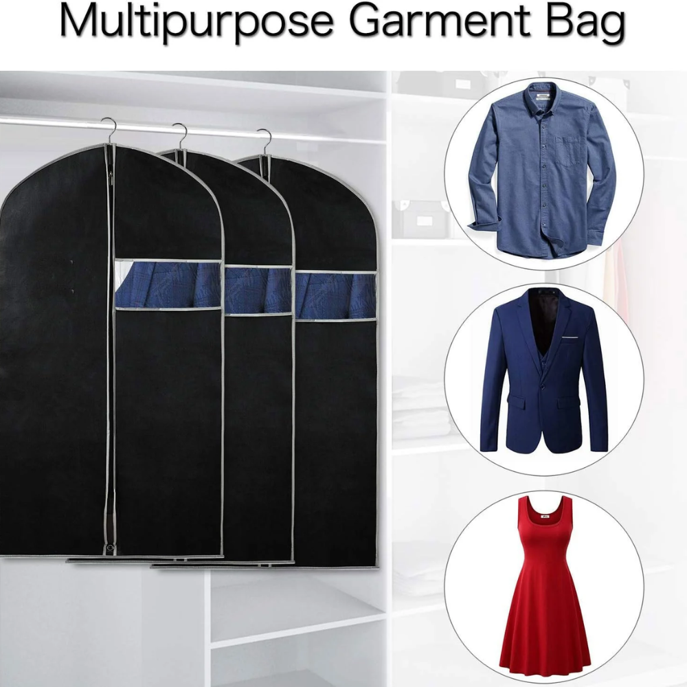Breathable Garment Storage Covers - 10 Pack with Clear Closet View