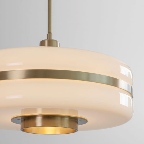 Elegant Glass and Metal Pendant Light with Warm LED Embrace