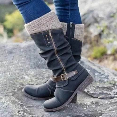 Women's Orthopedic Boots | Non-Slip Rubber Sole & Adjustable Buckle | Elegant Knee-High Design | Pain-Free Walking Support