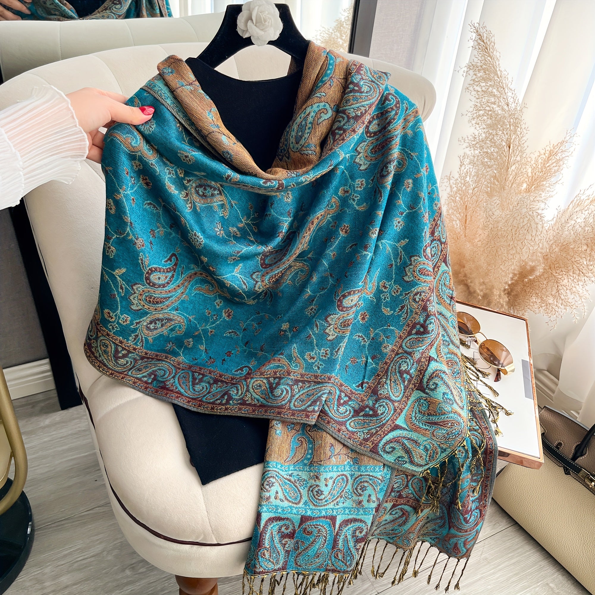 Paisley Scarf | Lightweight | Stylish Pattern Accent | Polyester
