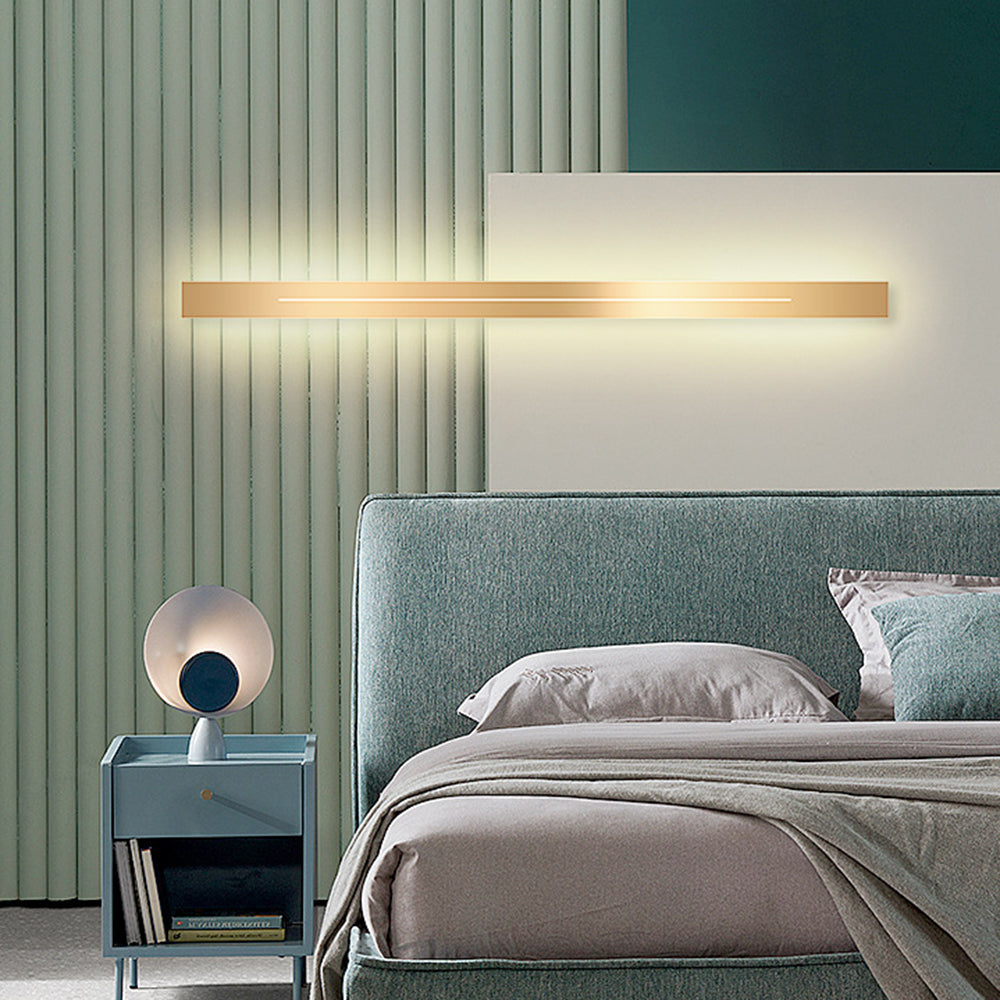 Taavita | Modern Linear LED Wall Lamp Black/Gold Acrylic Bathroom