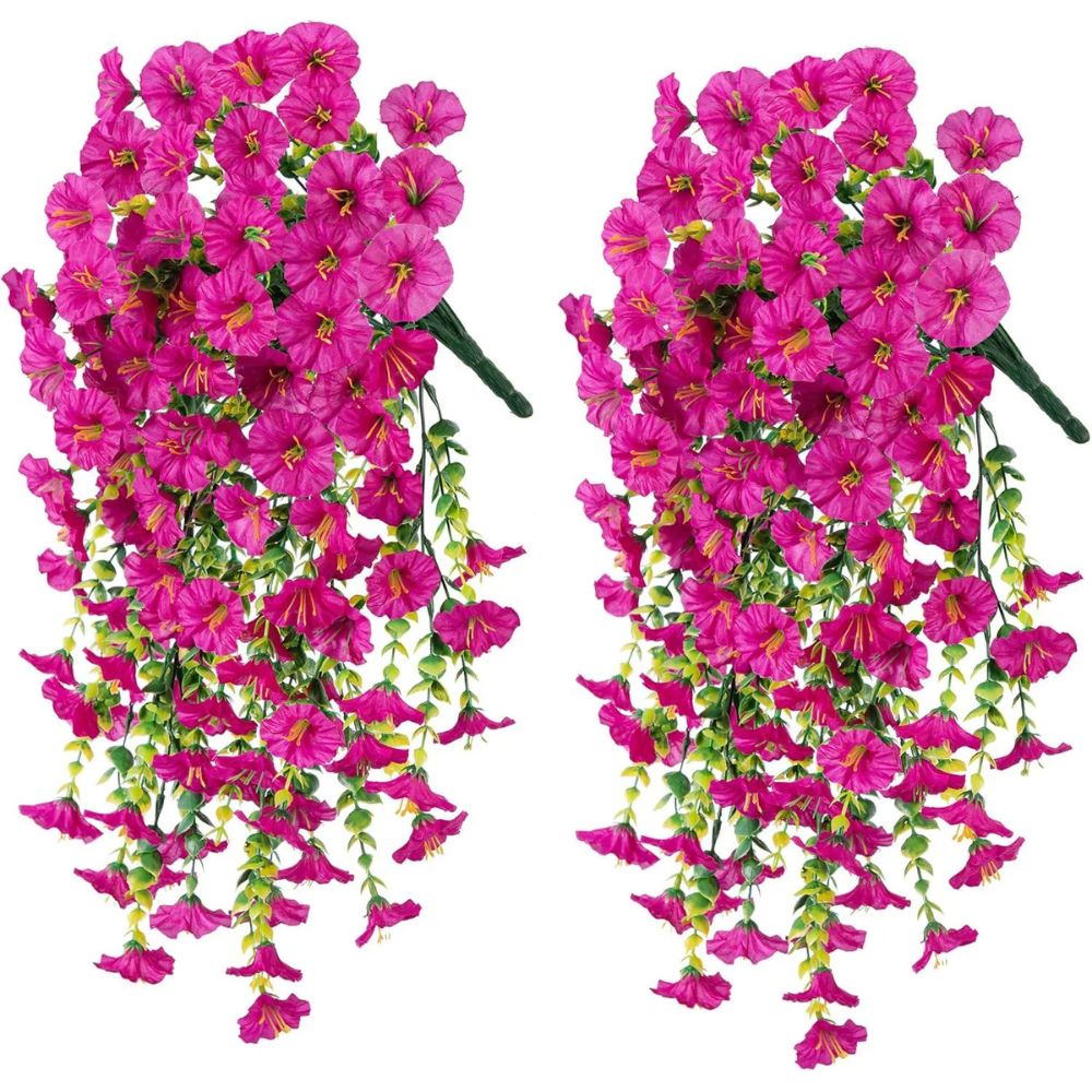 Artificial Morning Glory Flower Decoration – UV Protected Hanging Design