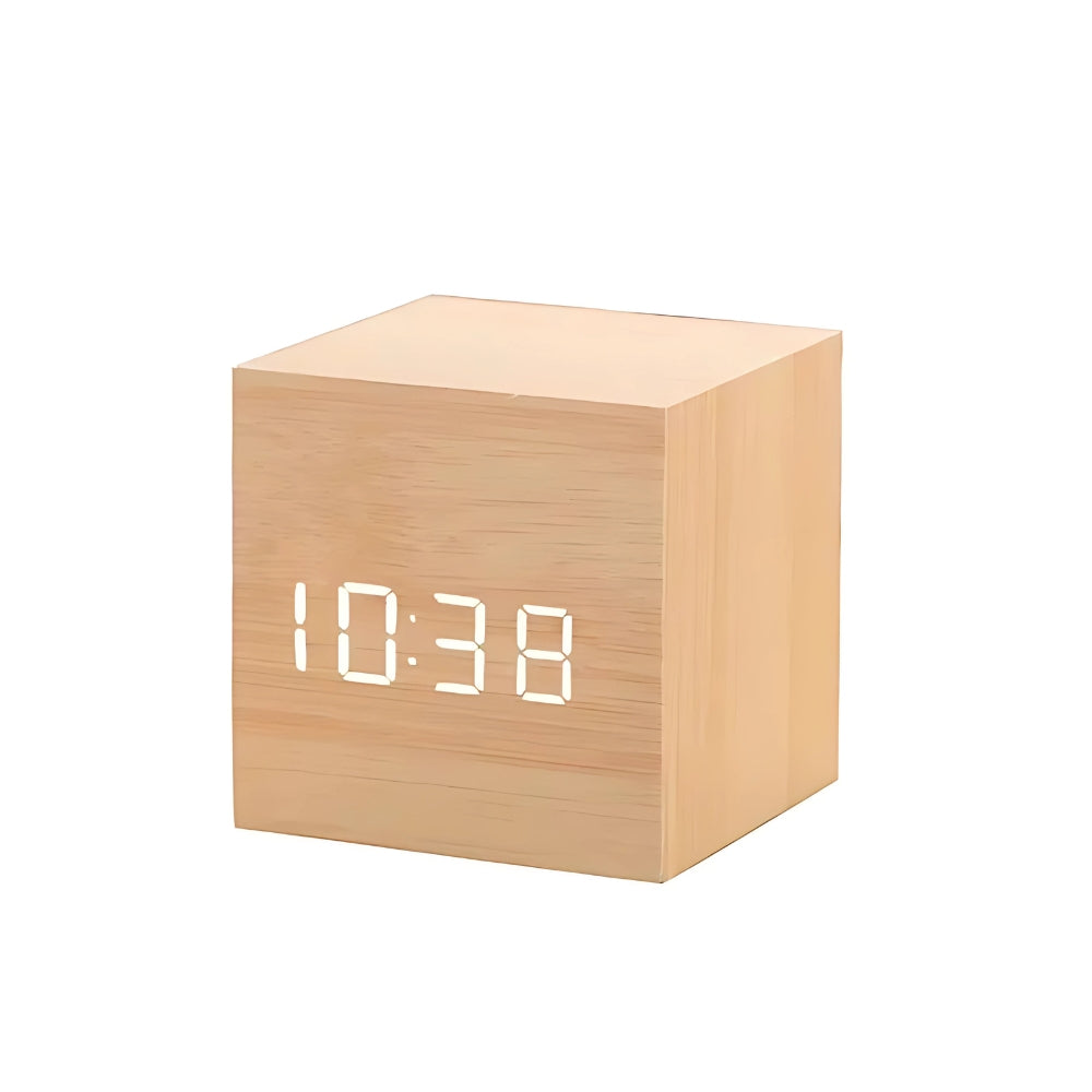 AuraCube – Sleek LED Alarm Clock for Modern Living