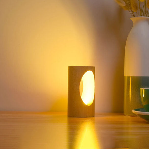 Wooden Table Lamp with LED Lighting
