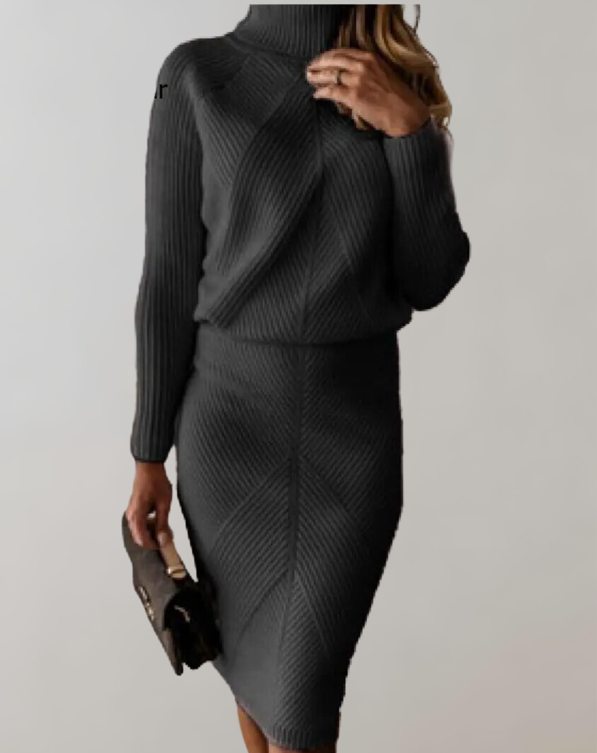 Women’s Two-Piece Set | Knit Turtleneck Sweater & Slim Pencil Skirt | Comfortable Fit & Autumn Wear
