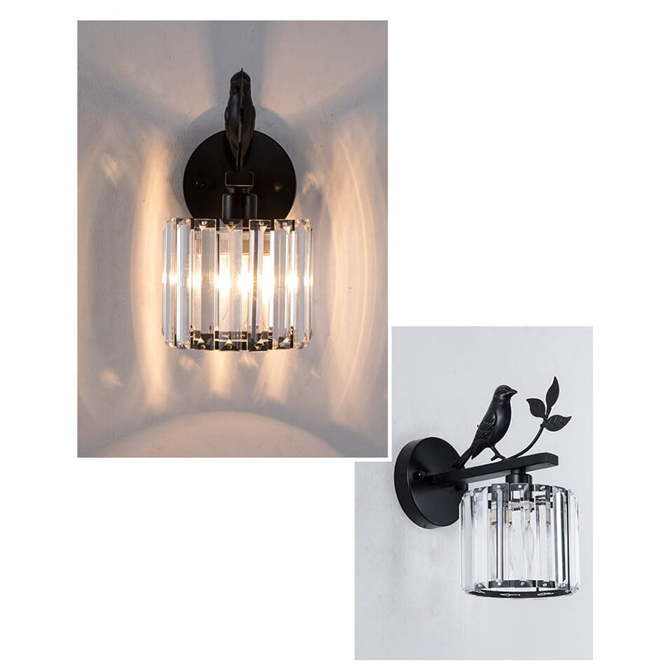 Taavita Light Luxury Crystal Bird Wall Lamp 1-Light Wall Lamp