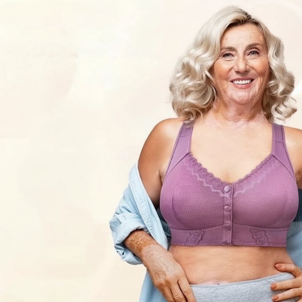 Easy-Fit Cotton Bra with Front Closure for Daily Comfort