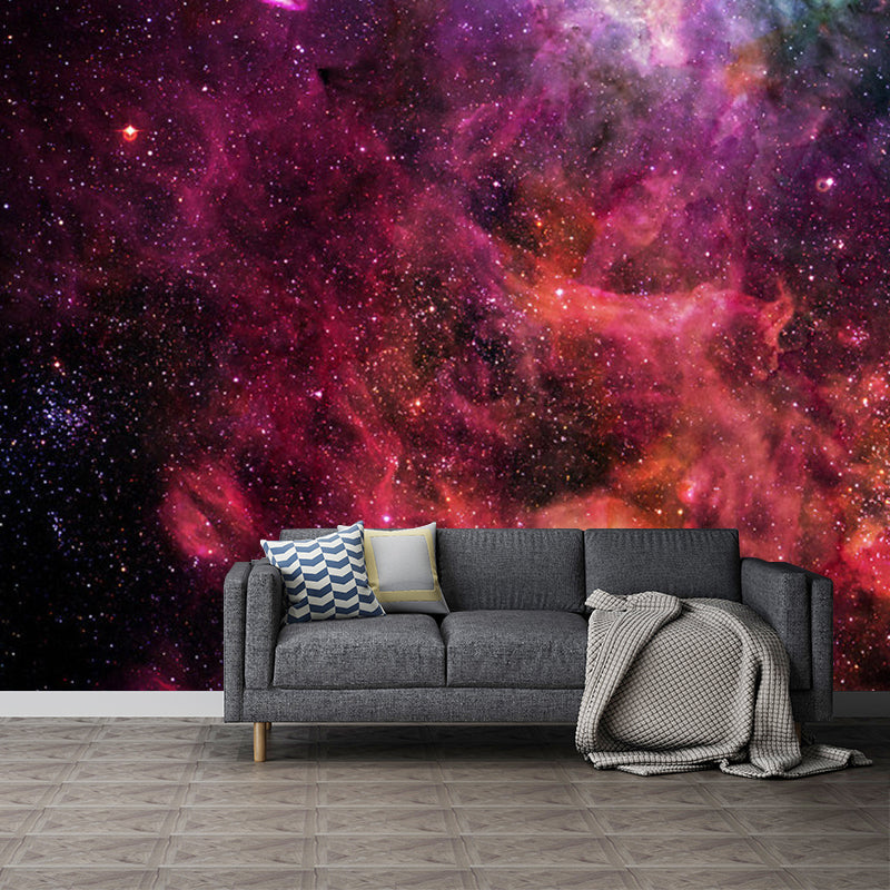 Purple and Pink Simplicity Mural Full Size Galaxy Wall Art for Ceiling, Personalized Size Available Clearhalo 'Wall Decor' 'Wall Mural' 1112732