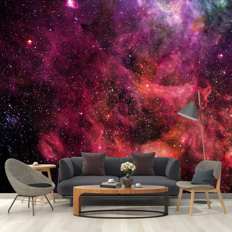 Full Size Purple and Pink Simplicity Galaxy Mural Wall Art for Ceiling, Personalized Size Available