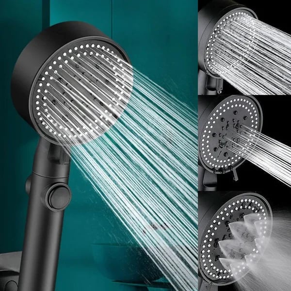5 Spray Modes High-Pressure Showerhead with Self-Cleaning Feature