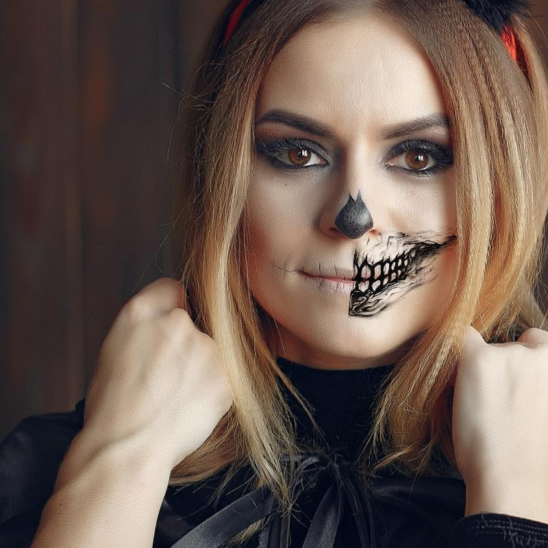Halloween Temporary Tattoo Stickers for Scary Clown Mouth & Scars