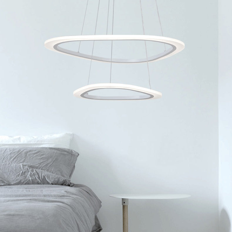 Taavita Triangle LED Chandelier Ceiling Pendant Lighting Fixture Modern in Warm/White Light, Available in 1/2/3 Heads