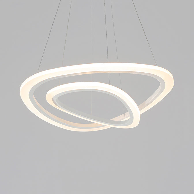 Acrylic Triangle Chandelier Lighting Fixture Modern LED 1/2/3-Head Ceiling Pendant in Warm/White Light 5 White White Clearhalo 'Ceiling Lights' 'Chandeliers' 'Modern Chandeliers' 'Modern' Lighting' 113298