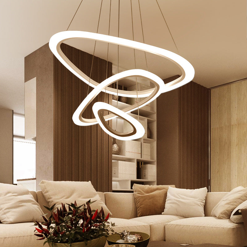 Taavita Triangle LED Chandelier Ceiling Pendant Lighting Fixture Modern in Warm/White Light, Available in 1/2/3 Heads