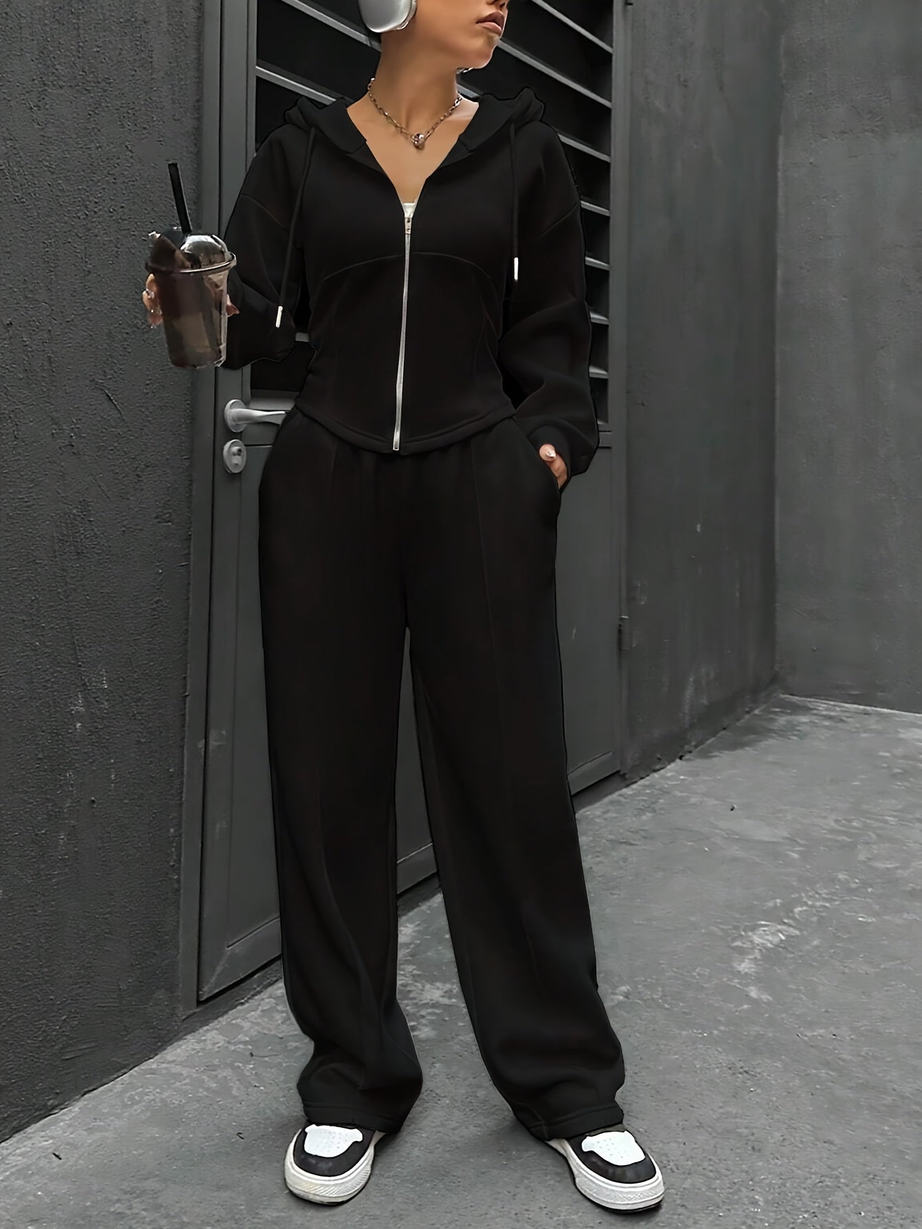 Hoodie and Sweatpants Set | Lightweight | Comfortable Everyday Wear | Polyester