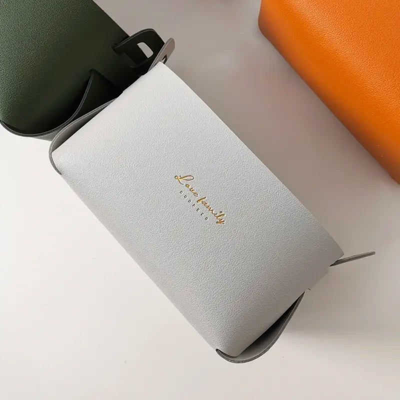 Stylish Foldable Faux Leather Storage Baskets