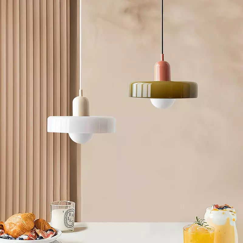 Pendant Lamp | Bauhaus Stained Glass Design | Glass Material | Adjustable Suspension