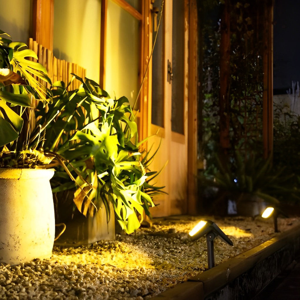 2PCS Taavita Solar Lights Outdoor Waterproof IP65 Black Modern LED Lawn Lamp