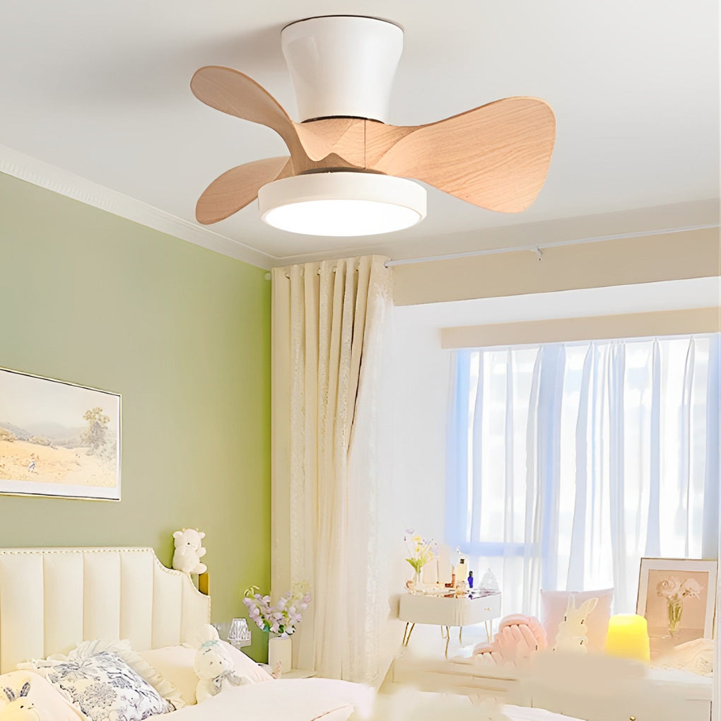 3 Blades Silent LED Dimmable Ceiling Fan Light with Remote Inverter Nordic Taavita