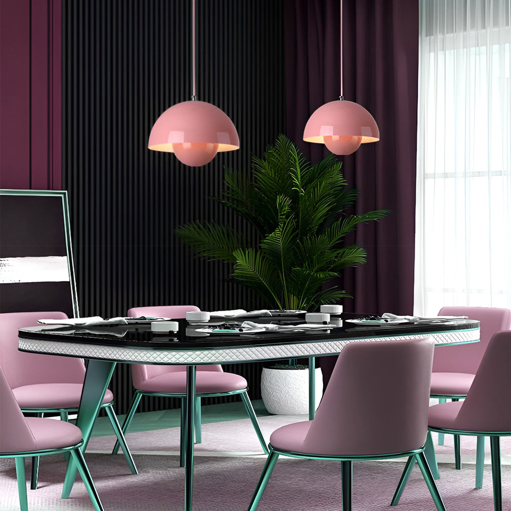 1-Light Nordic Metal Mushroom Flowerpot Pendant Light