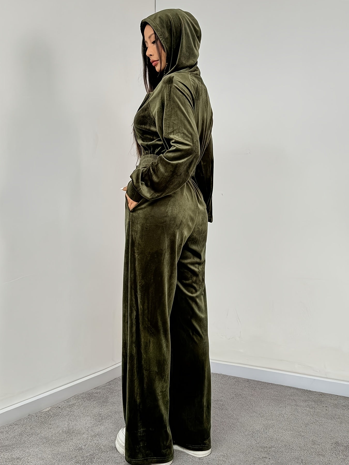 Women's Hoodie Jogger Set | Soft Stretch | All-Season Comfort | Polyester