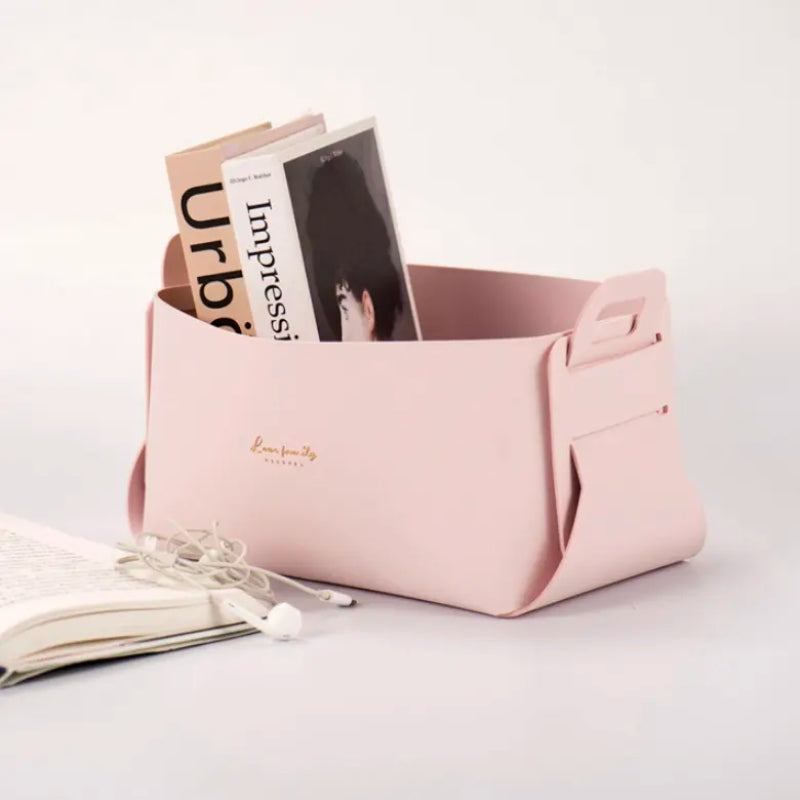 Stylish Foldable Faux Leather Storage Baskets