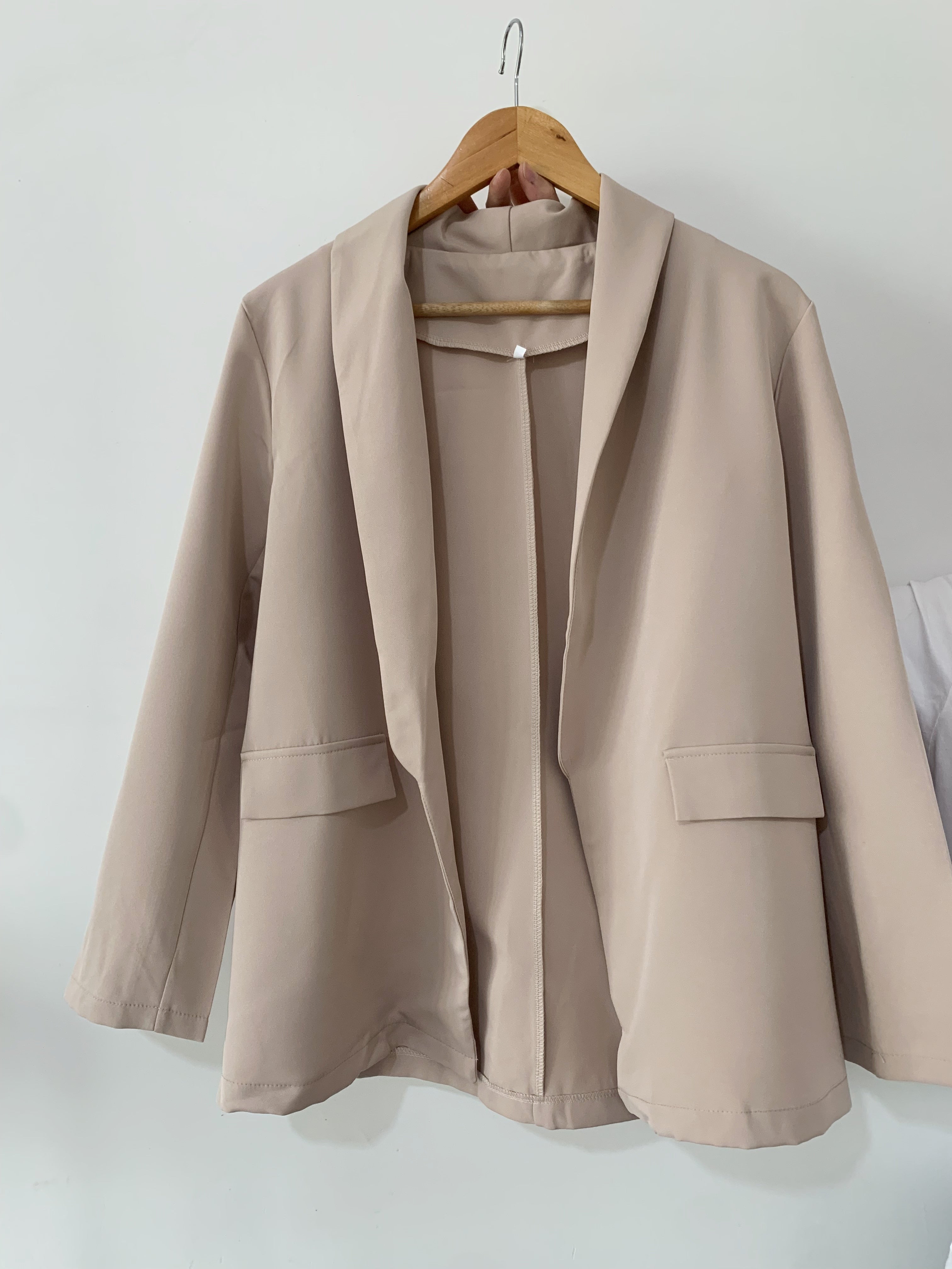 Women's Tailored Blazer | Open-Front Hip-Length Design | Polyester Fabric | Comfortable Fit