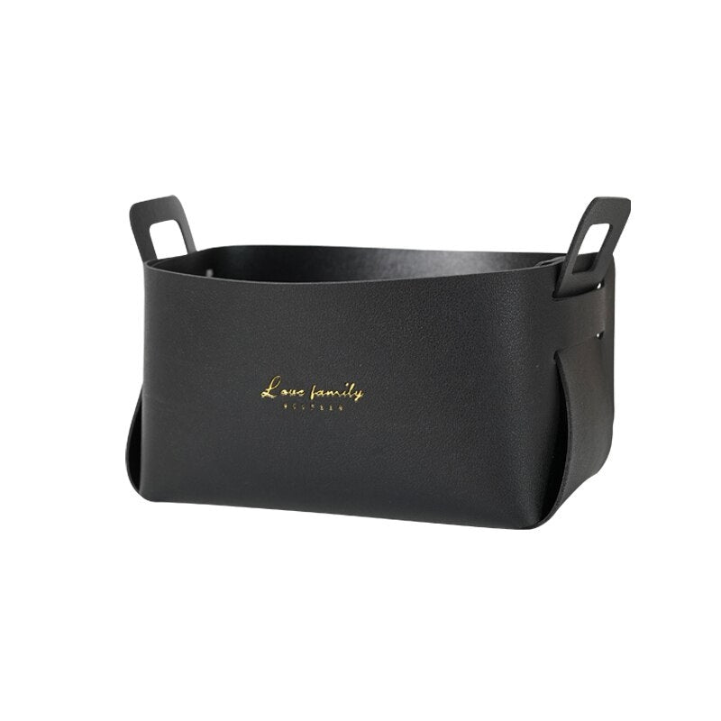 Stylish Foldable Faux Leather Storage Baskets
