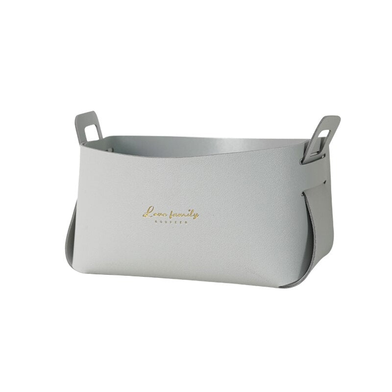 Stylish Foldable Faux Leather Storage Baskets