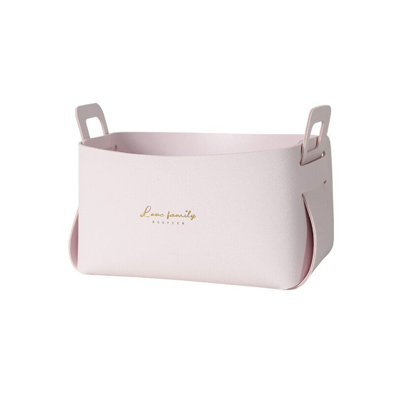 Stylish Foldable Faux Leather Storage Baskets