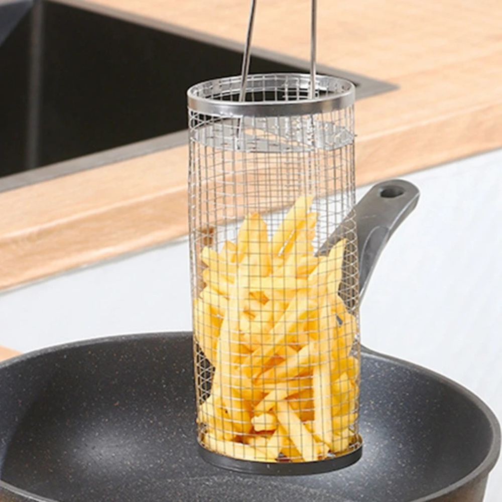 Round BBQ Grilling Basket Made of Stainless Steel