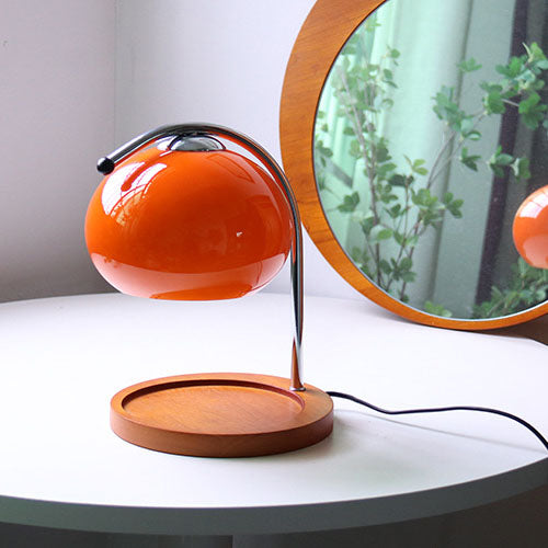 Taavita Vintage Glass Dome Solid Wood Base 1-Light Table Lamp with Melting Wax