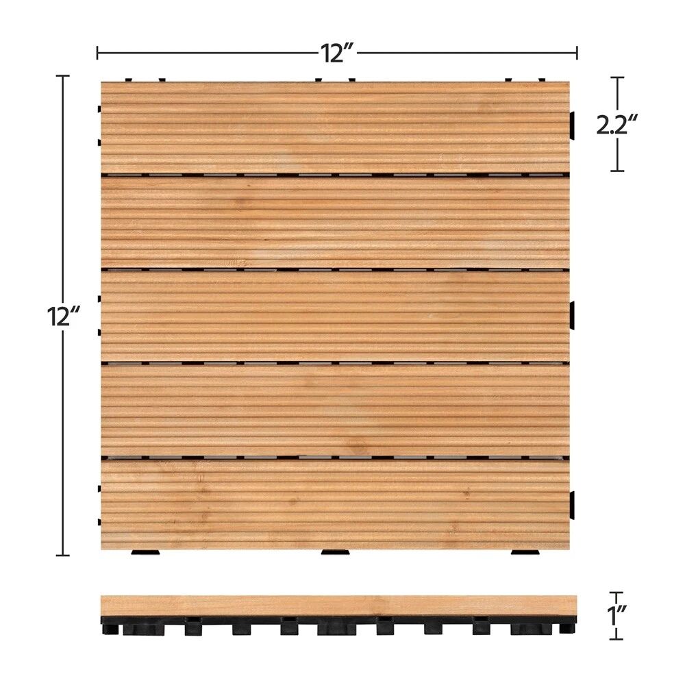 27-Piece Set of Interlocking Wooden Deck Tiles for Outdoor Patios