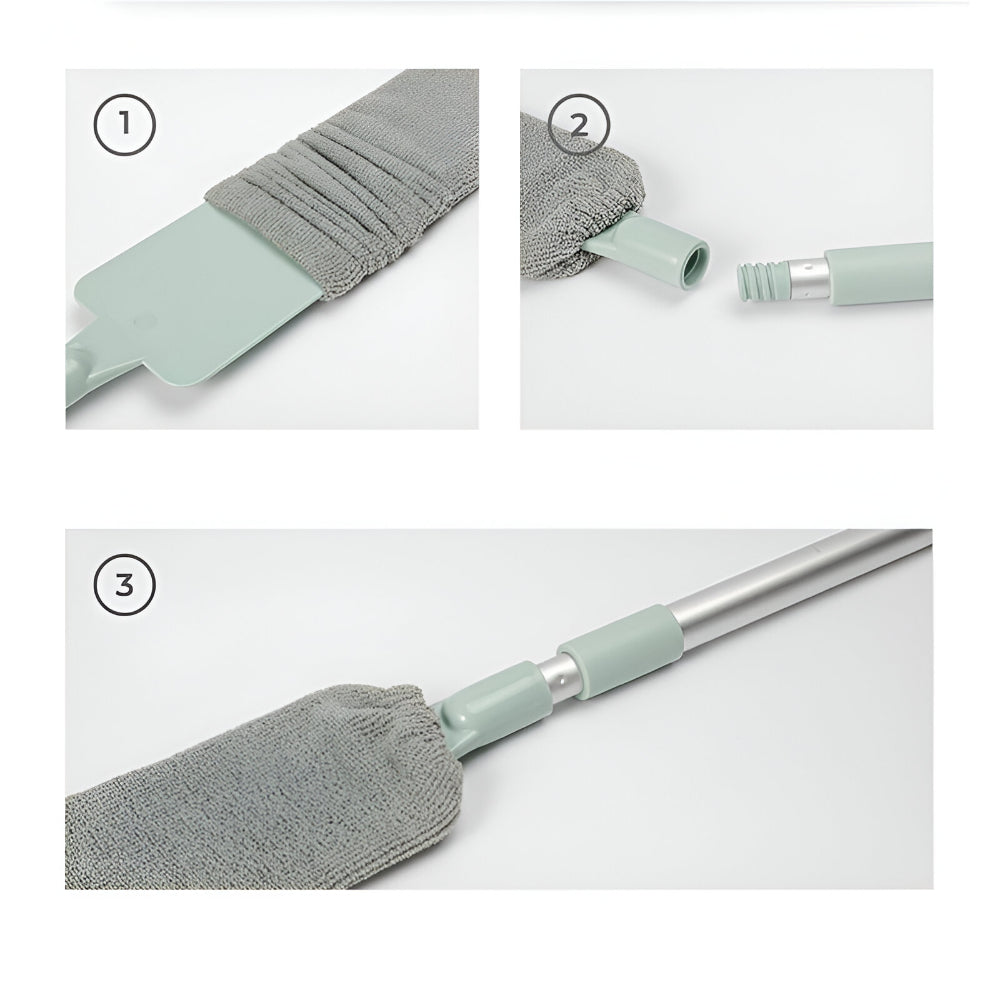Slim Microfiber Mop with Extendable Tool for Tight Spaces