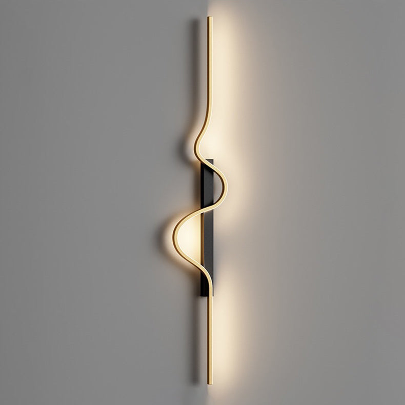 Modern Minimalist Aluminum Corrugated Iron Frame LED Wall Light Lamp for Bedroom with Integrated LEDs, 18W and 1800lm