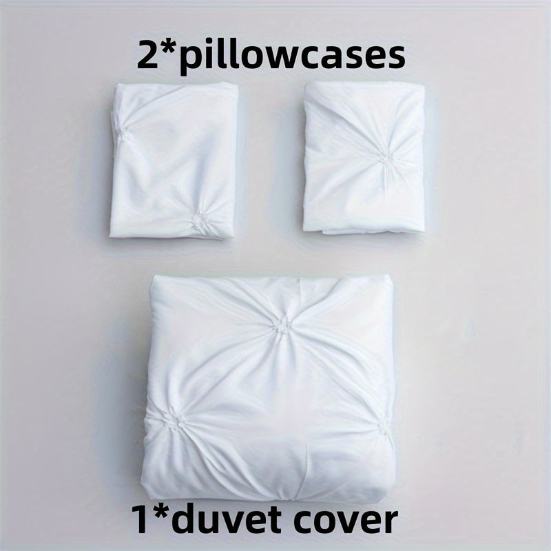 Duvet Cover Set | Quilted Texture | Breathable All-Season Comfort | Polyester