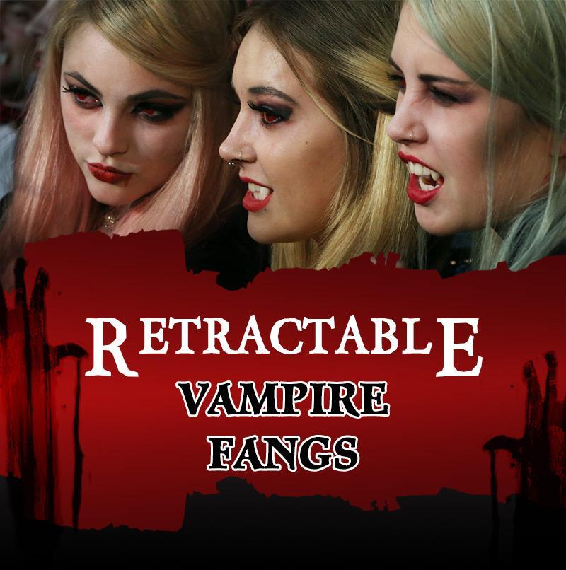 Retractable Halloween Vampire Fangs for Realistic Costume Look
