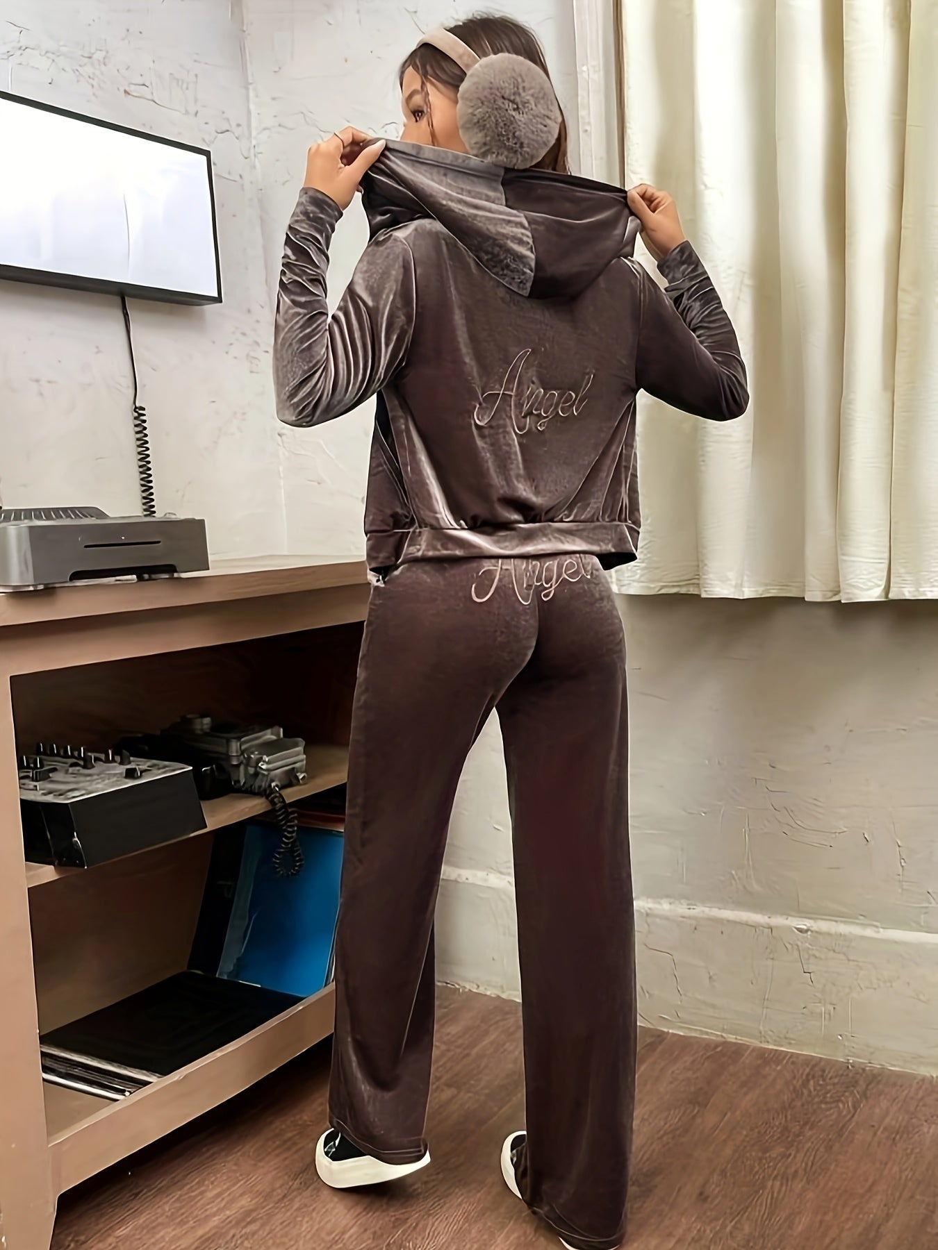 Velour Tracksuit Set | Embroidered Detail | Soft Stretch Comfort | Polyester Velour