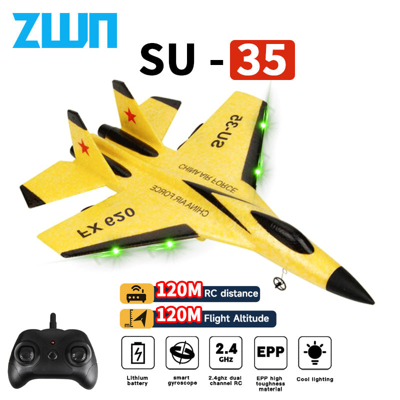 Remote Control Glider Aircraft Model with LED Lights - SU35 2.4G