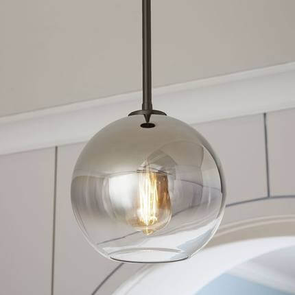 1-Light Glass Pendant Light with Taavita Color Gradient