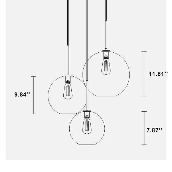 1-Light Glass Pendant Light with Taavita Color Gradient