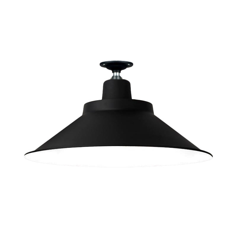 12" / 16" Industrial Flush Mount Light Fixture - Taavita Metal, 1 Light, E26/E27 Base, Compatible with LED/Incandescent/Fluorescent, 220V-240V & 110V-120V