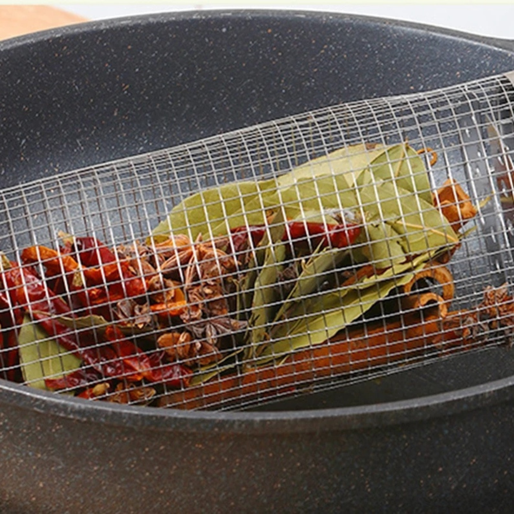 Round BBQ Grilling Basket Made of Stainless Steel