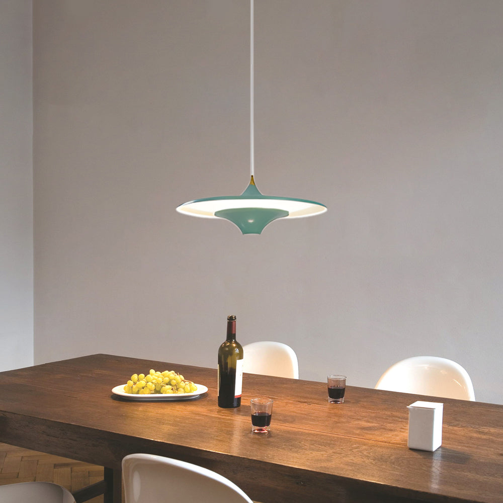 13.8'' LED Metal Hanging UFO Pendant Light 1-Light Round Small Spaceship Lamp for Bar