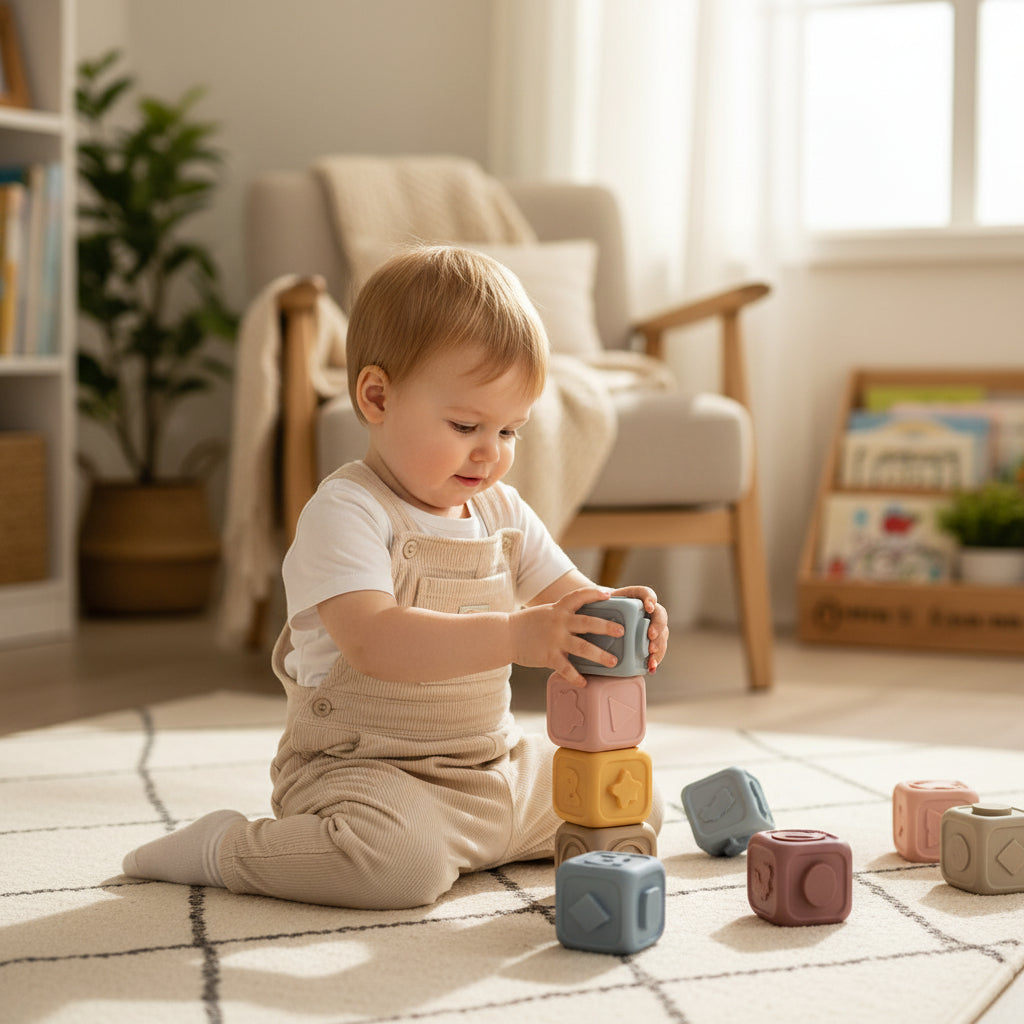Colorful Stacking and Teething Cubes for Infants